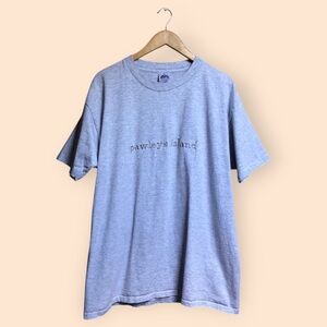 Vintage 90s Pawleys Island Grey Embroidered T-shirt USA Single Stitch MENS XL